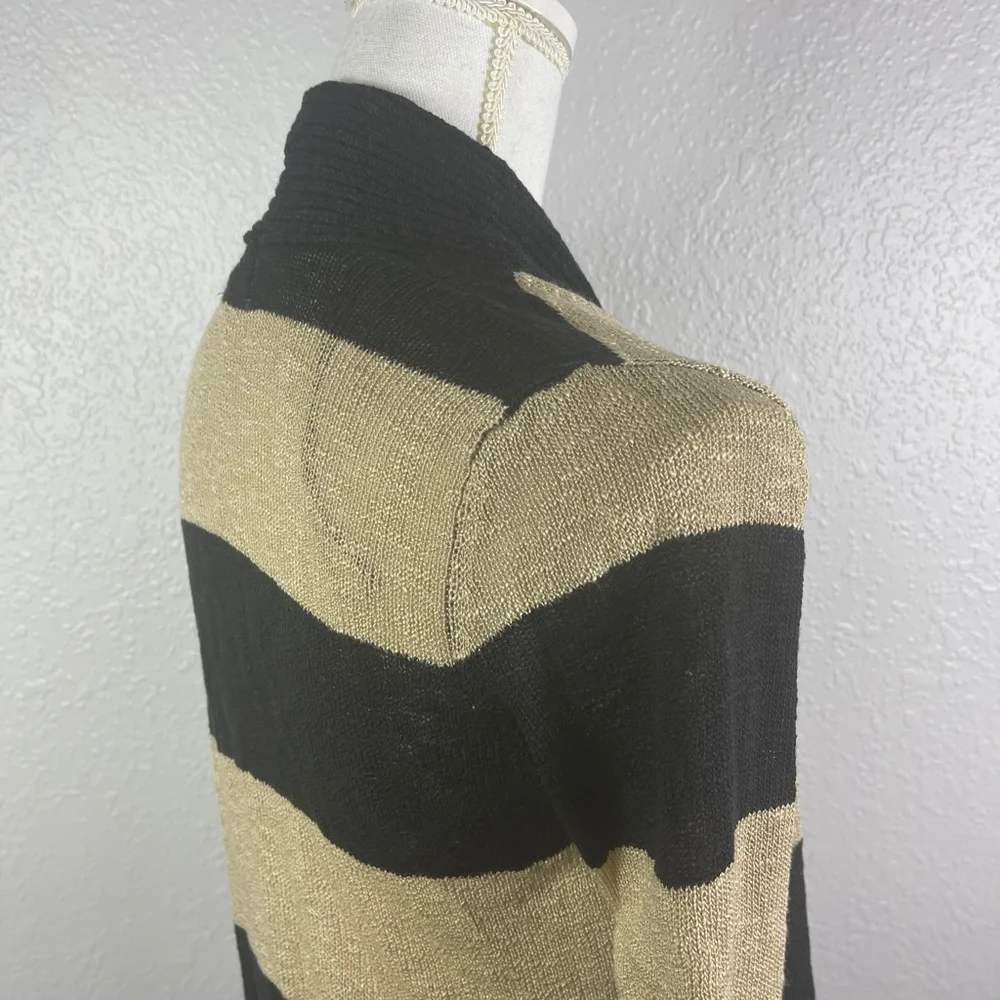 Black &‎ Brown striped open sweater